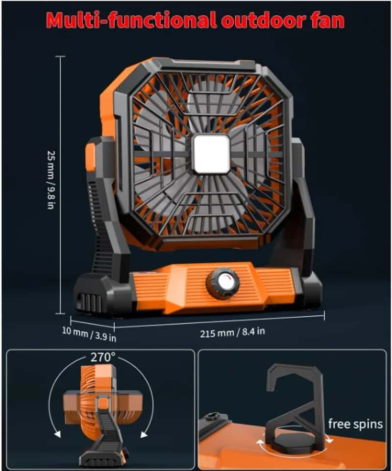 Ventilador Lámpara Recargable 20000 MAH (2 Unidades) - Miniatura 2