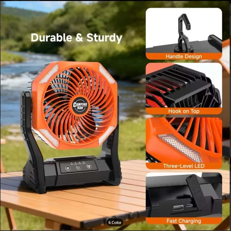 Ventilador Lámpara Recargable 20000 MAH - Miniatura 2