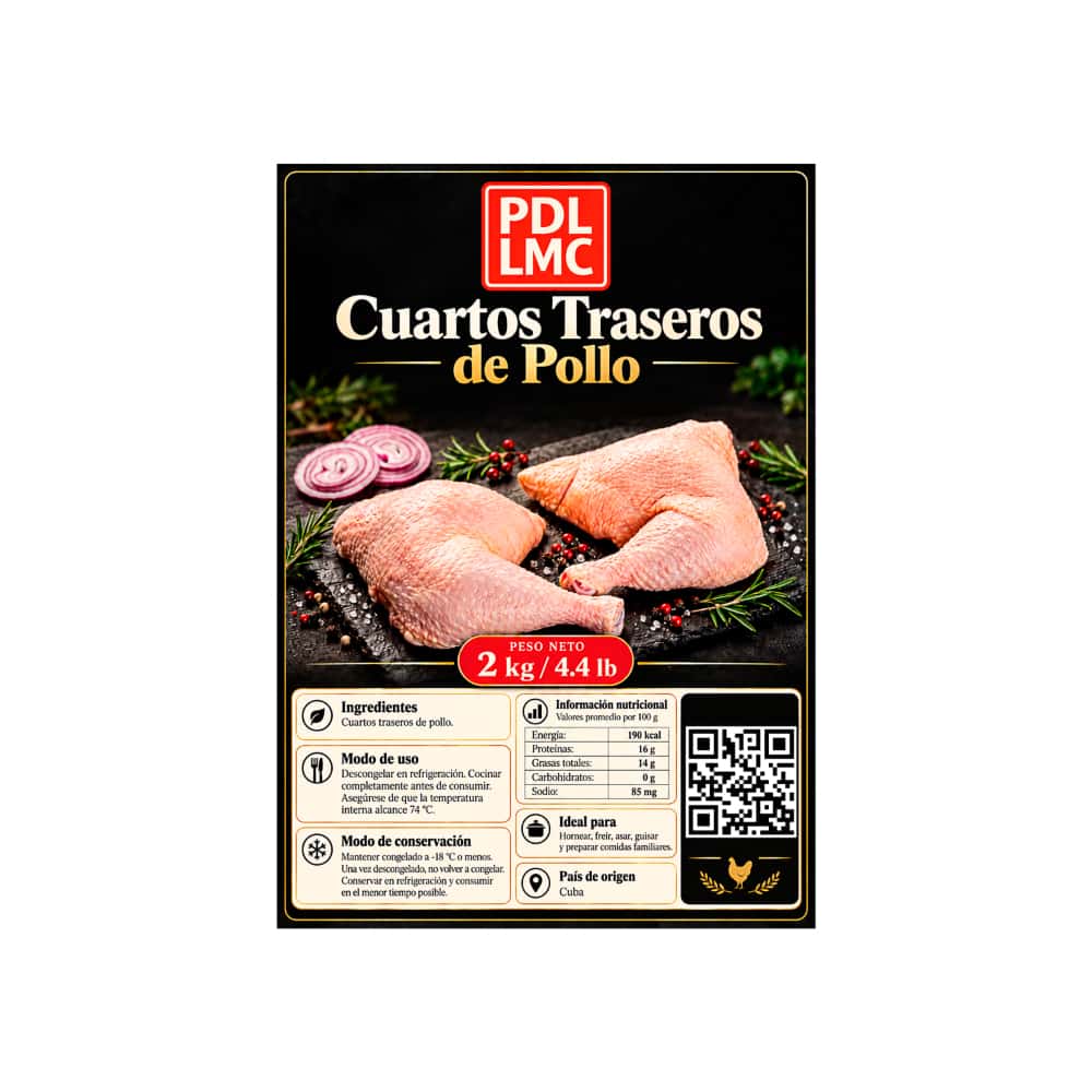 Cuartos traseros de pollo con piel y con hueso PDL LMC (2 kg / 4.4 lb) - Miniatura 4