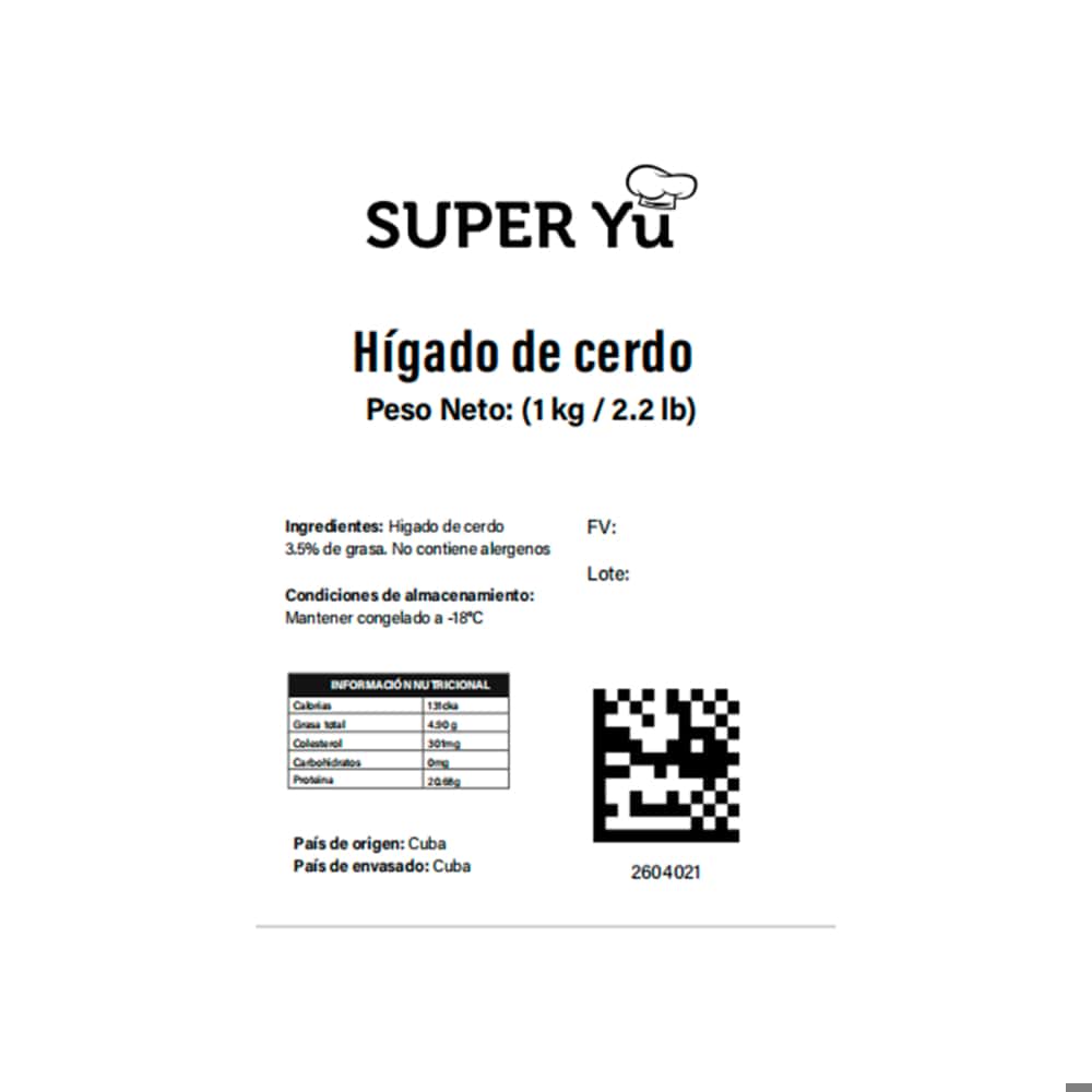 Hígado de cerdo Super Yu (1 kg / 2.2 lb) - Miniatura 5