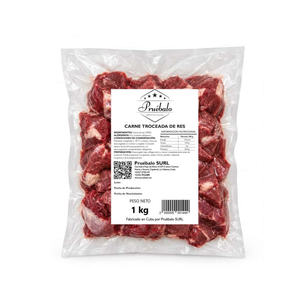 Carne de res troceada Pruébalo (1 kg / 2.2 lb) - Miniatura 1