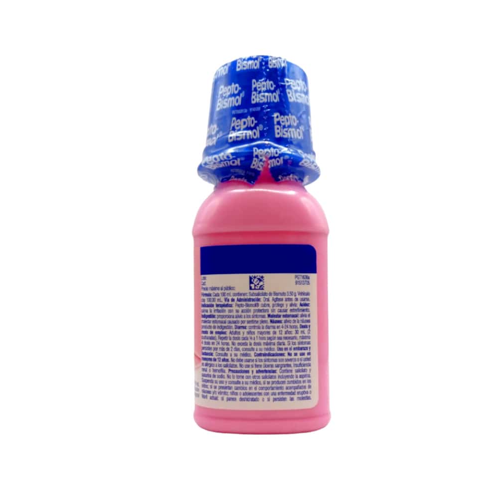 Peptobismol. Plus Doble de Activo Subsalicilato de Bismuto sabor original (118 ml) - Miniatura 2