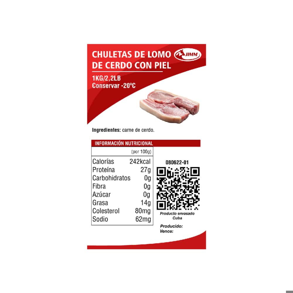 Chuletas de lomo de cerdo con piel Jimm (1 kg / 2.2 lb) - Miniatura 3