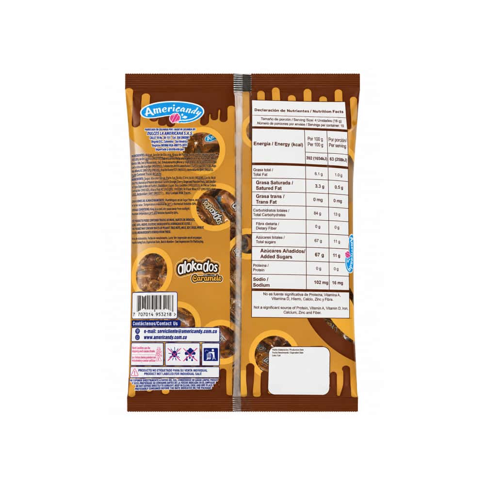 Caramelo blando con sabor artificial a caramelo Alokados Americandy (400 g / 14.10 oz) - Miniatura 2