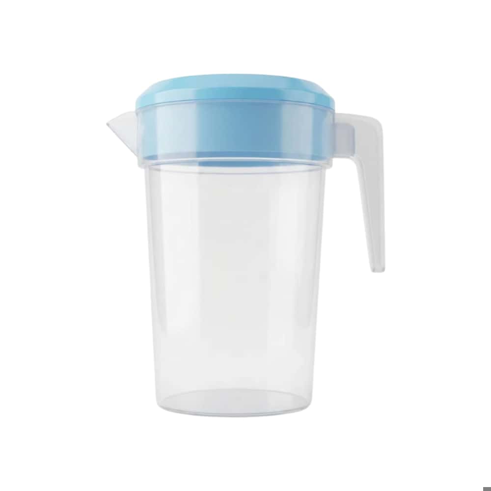 Jarra redonda de plástico con tapa de color azul 2 L Casa y Menaje - Miniatura 1