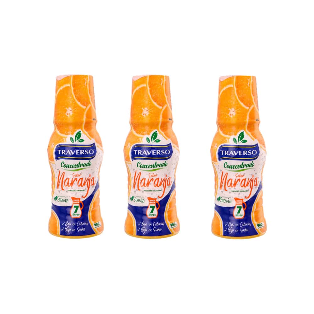 Jugo concentrado sabor naranja Traverso (3 x 900 ml) - Miniatura 1