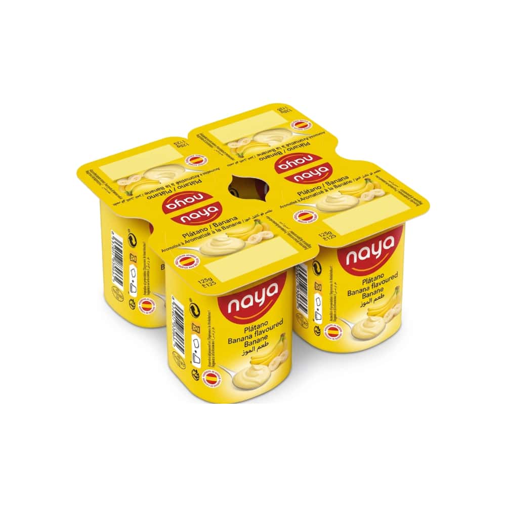 Yogurt pasteurizado sabor plátano Naya (48 x 125 g / 4.41 oz) - Miniatura 2