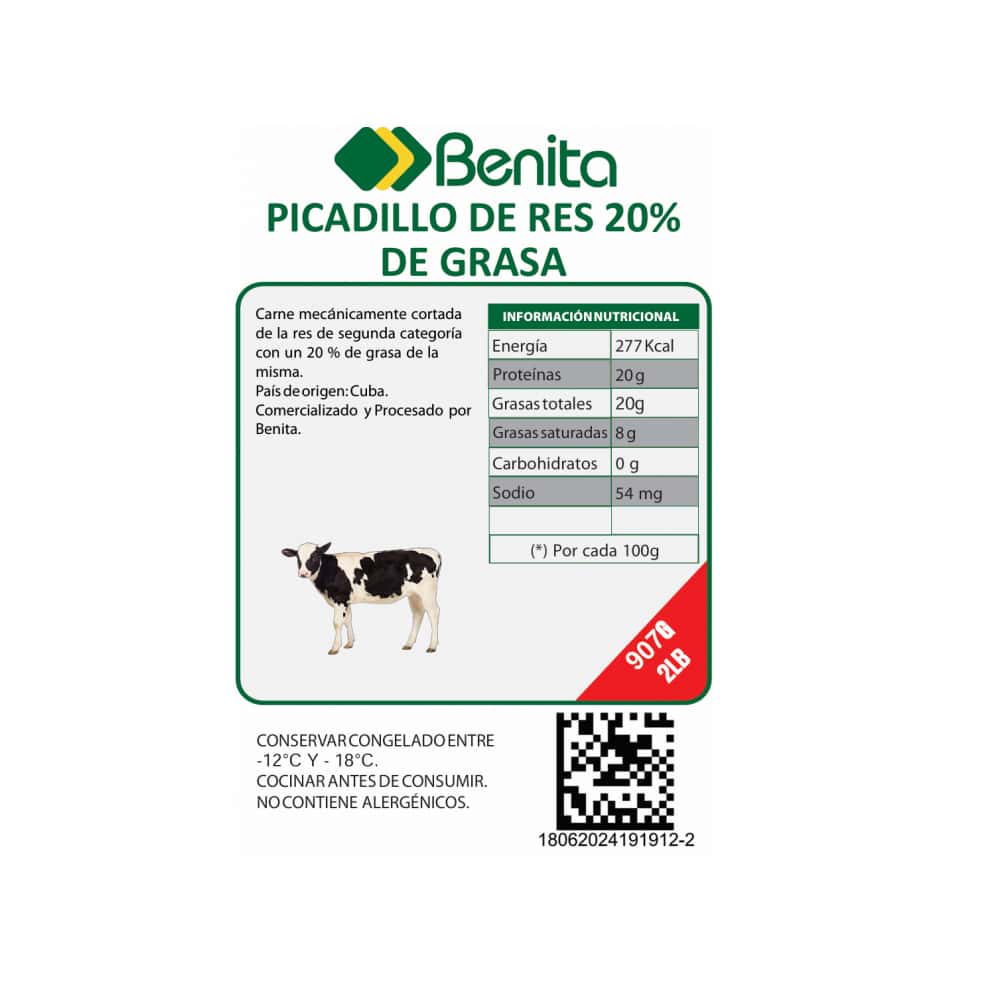 Picadillo de res con 20 % de grasa Benita (907 g / 2 lb) - Miniatura 4
