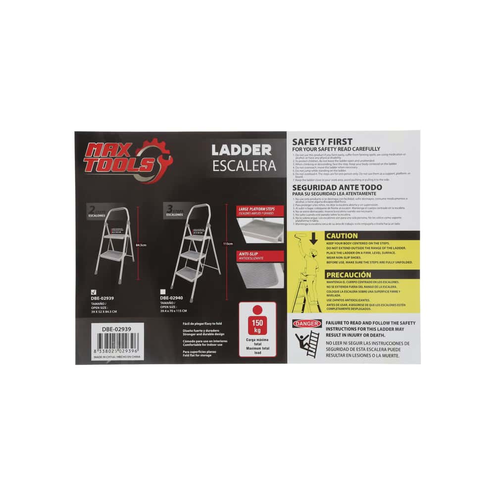 Escalera plegable de 2 escalones MAX TOOLS - Miniatura 6