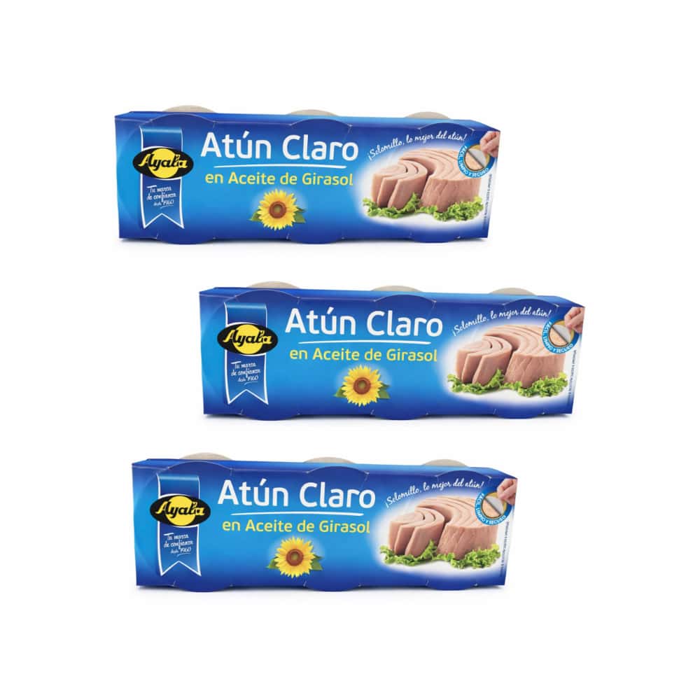 Atún claro en aceite de girasol Ayala (3 x 210 g / 7.41 oz) - Miniatura 1