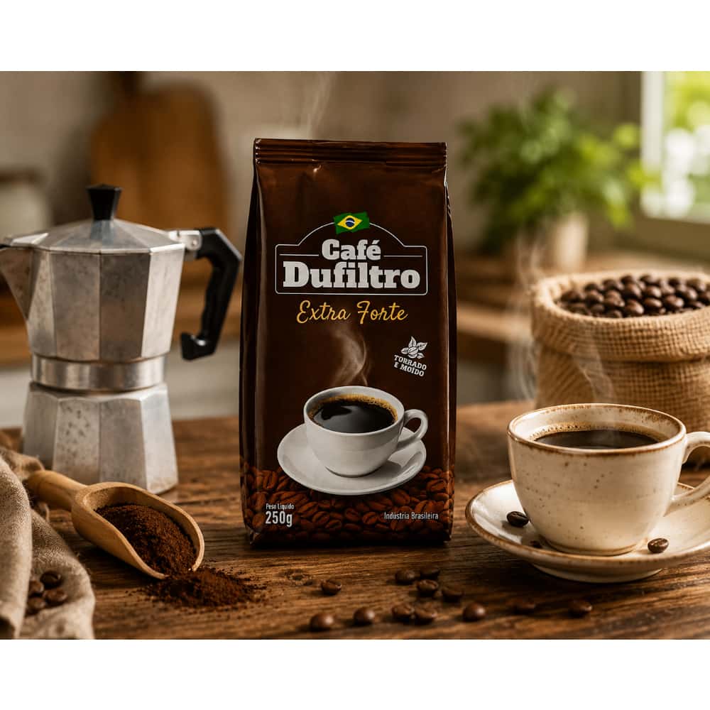 Café tostado y molido extra fuerte Dufiltro (250 g / 8.8 oz) - Miniatura 5