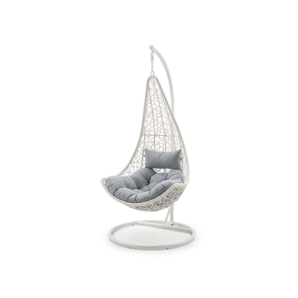Silla colgante blanca con almohadón y cojín XL Soluciones YKT-1151B - Miniatura 1