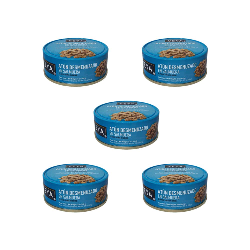 Atún desmenuzado en salmuera YEYA (5 x 140 g / 5 oz) - Miniatura 1