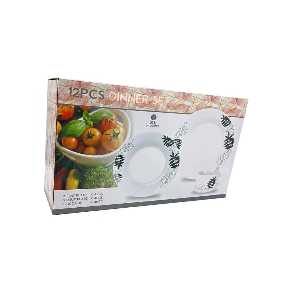 Set de 12 piezas de vajilla de porcelana con manchas de colores XL Soluciones - Miniatura 2