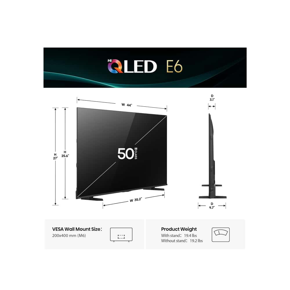 Televisor inteligente Hisense Fire TV QLED 4K UHD de 50" 50E6QF - Miniatura 4