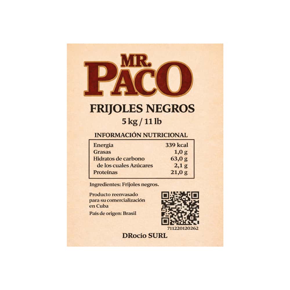 Frijoles negros Mr. Paco (5 kg / 11 lb) - Miniatura 2