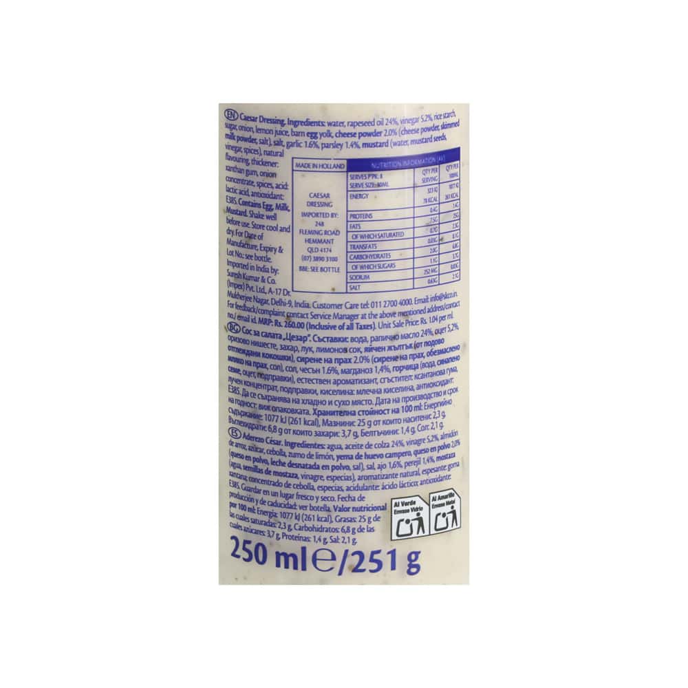 Aderezo César Remia (250 ml) - Miniatura 2