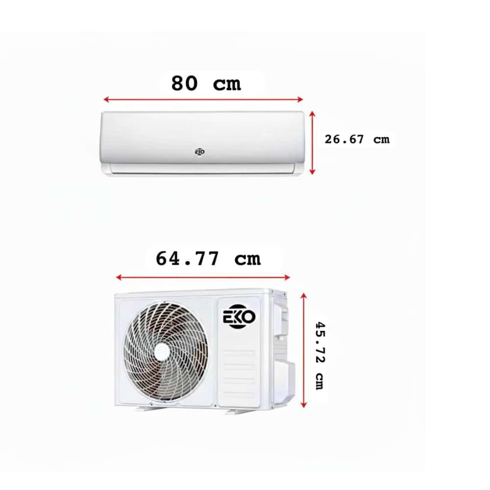 Aire acondicionado tipo split de 1 tonelada con regulador de voltaje y soporte para montar EKO E12FZ - Miniatura 2