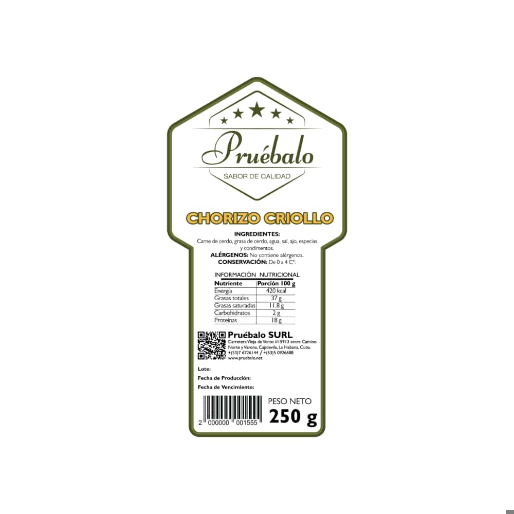 Chorizo criollo Pruébalo (250 g / 8.82 oz) - Miniatura 3