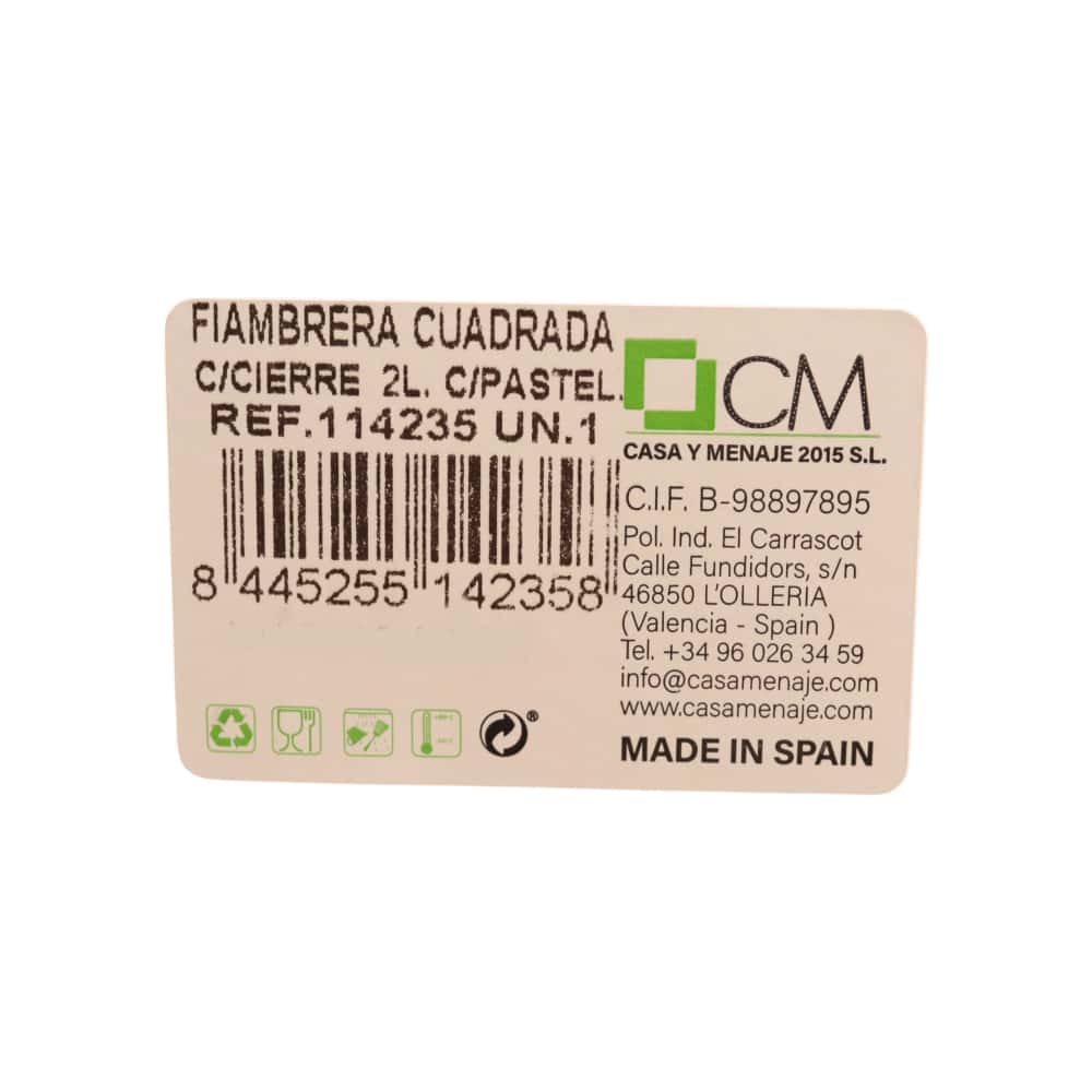 Fiambrera cuadrada de plastico color rosada 2 L Casa y Menaje - Miniatura 3