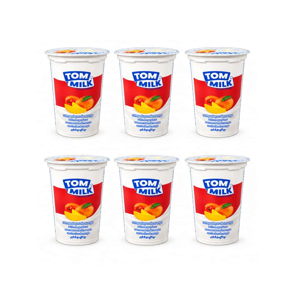 Yogurt pasteurizado sabor mango con trocitos de frutas Tom Milk (6 x 500 g / 1.10 lb) - Miniatura 1