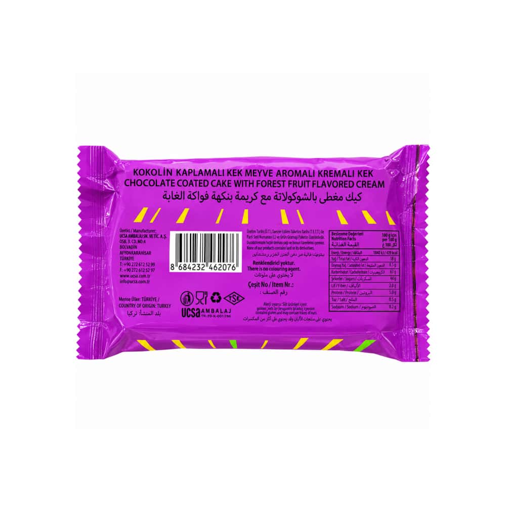Pastel con crema sabor a frutos del bosque bañado en chocolate Chokowaw (30 g / 1.05 oz) - Miniatura 2
