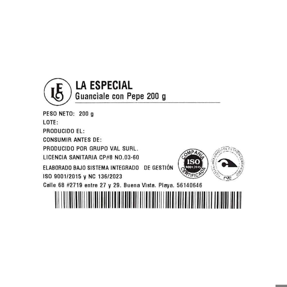 Guanciale con Pepe -pimienta- La Especial (200 g / 7.05 oz) - Miniatura 2
