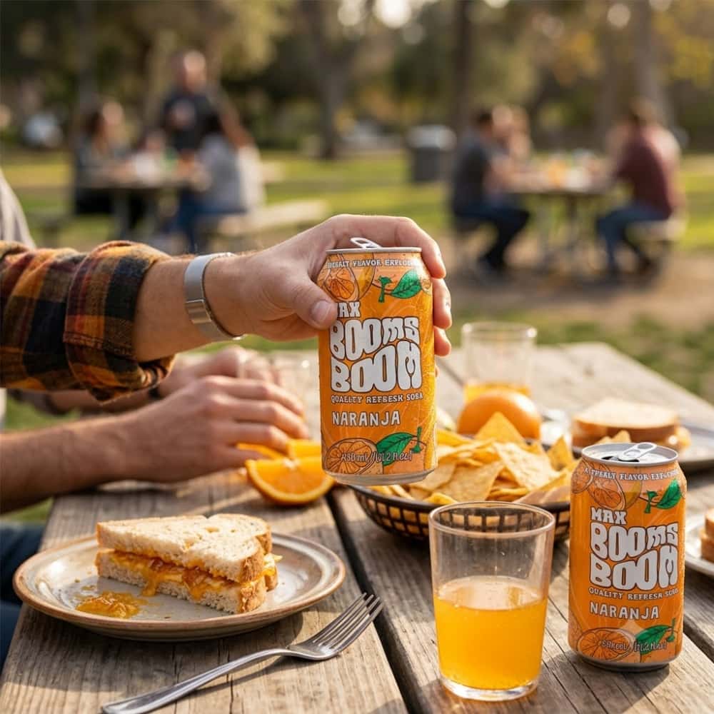 Refresco gaseado sabor naranja Max Booms Boom (330 ml) - Miniatura 4