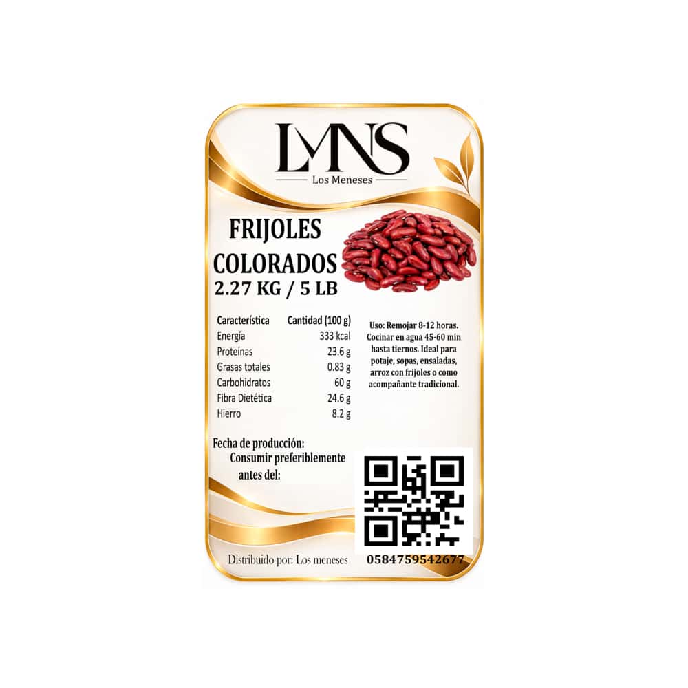 Frijoles colorados Los Meneses (2.27 kg / 5 lb) - Miniatura 2