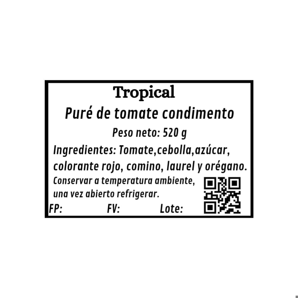Puré de tomate condimento Tropical (520 g / 18.34 oz) - Miniatura 2