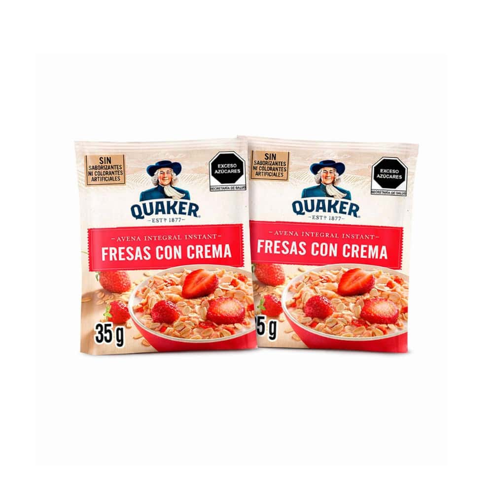 Avena integral sabor a fresa con crema Quaker (2 x 35 g / 1.23 oz) - Miniatura 1