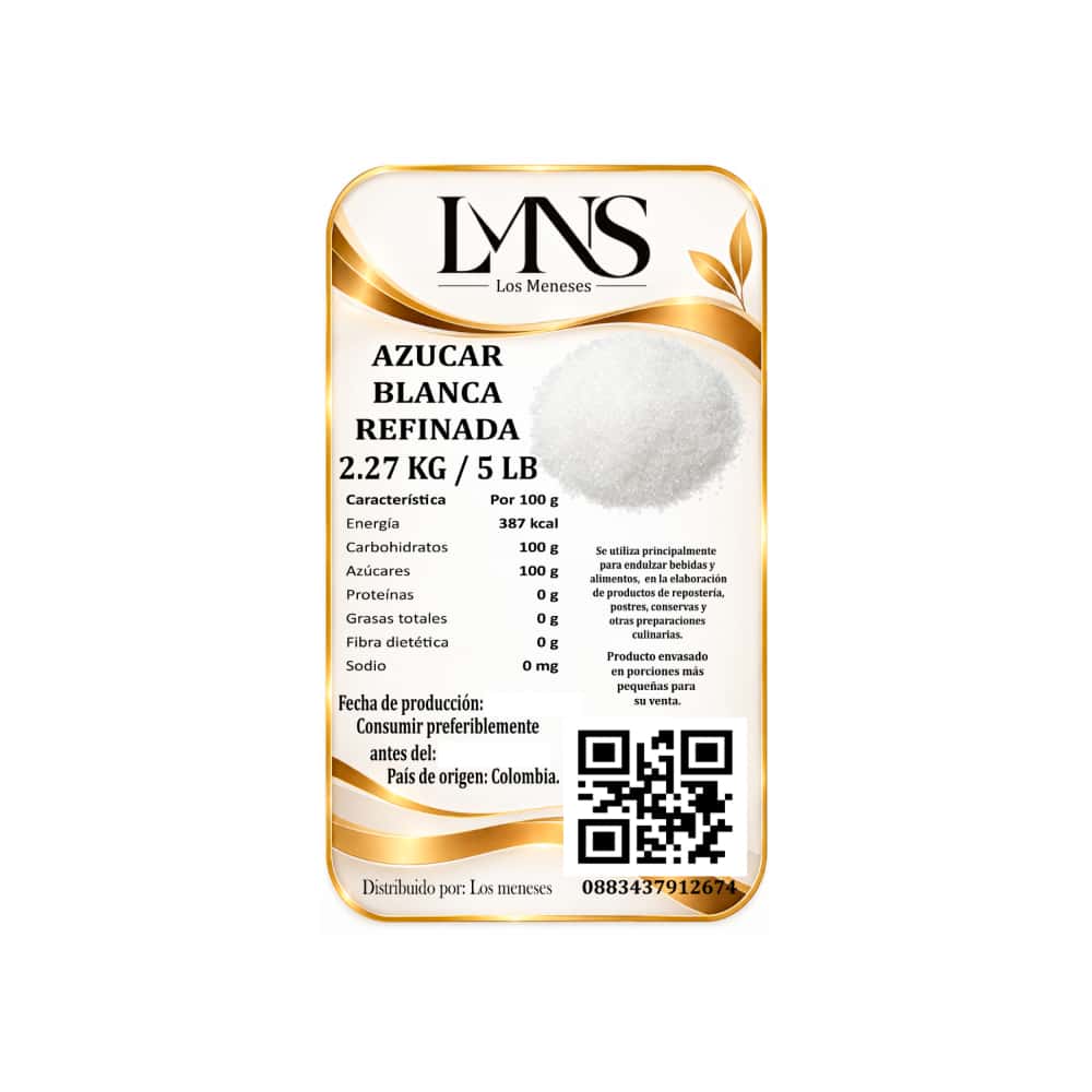 Azúcar blanca refina Los Meneses (2.27 kg / 5 lb) - Miniatura 2