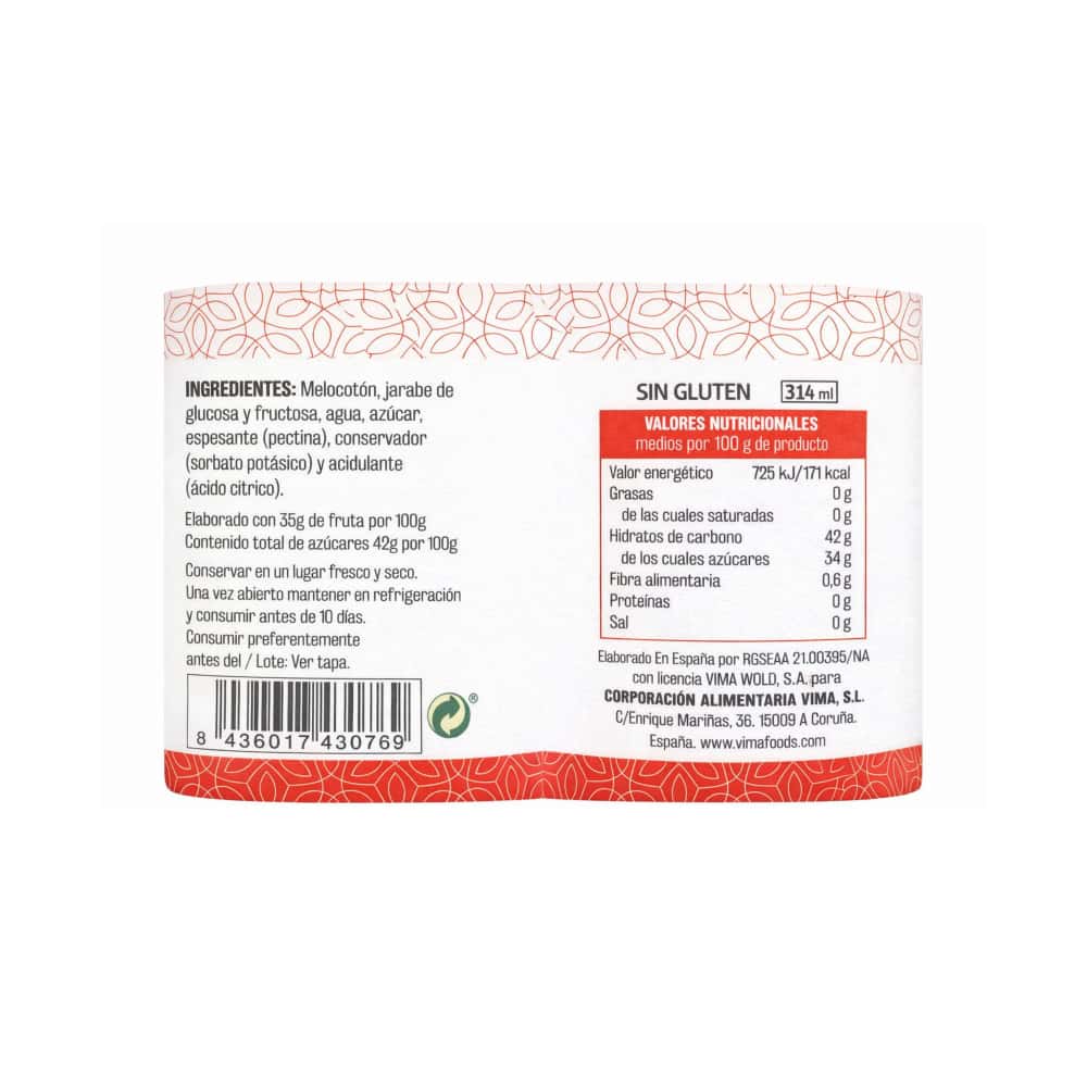 Confitura de melocotón Vima Foods (340 g / 11.99 oz) - Miniatura 5