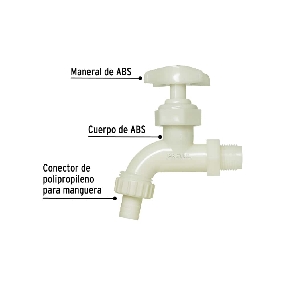 Llave de jardín plástica 1/2 pulgada Pretul - Miniatura 3