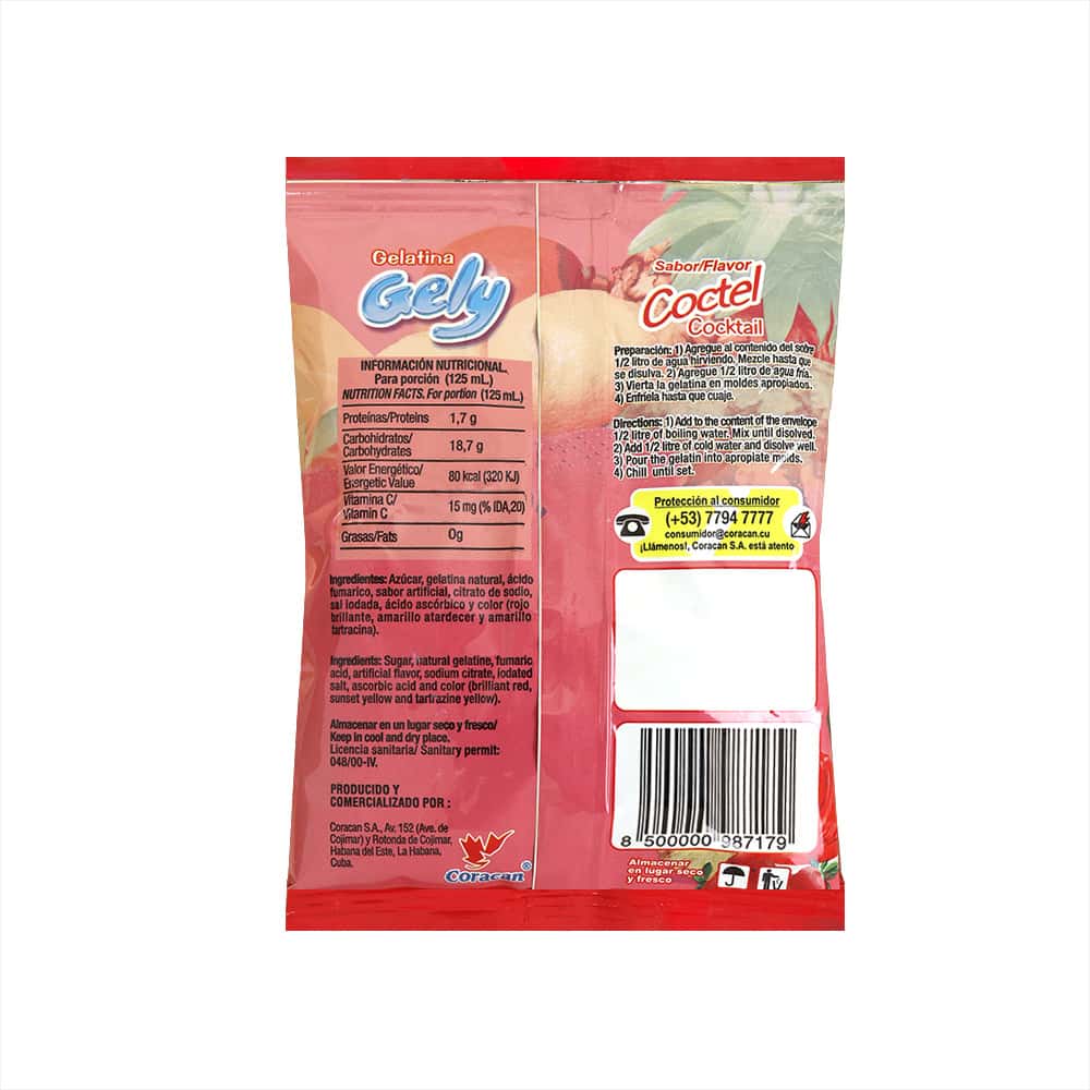 Gelatina sabor coctel Gely (170 g / 6 oz) - Miniatura 4