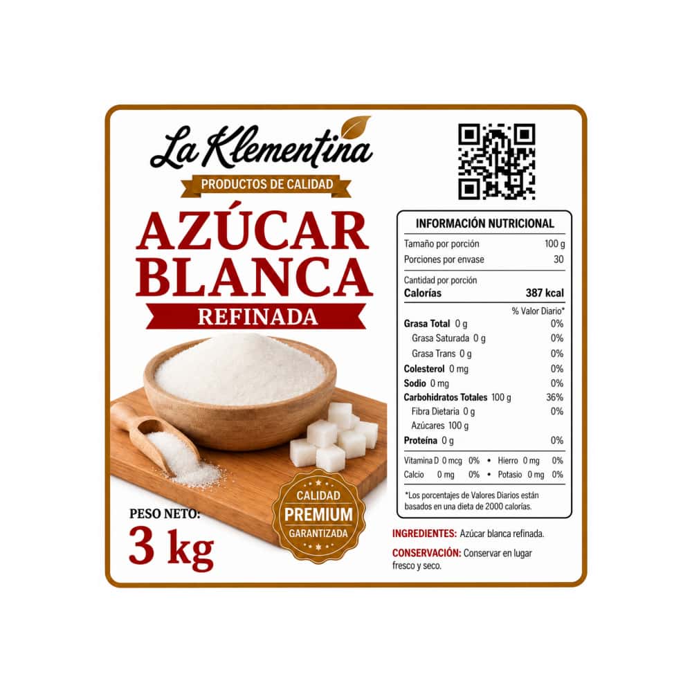 Azúcar blanca refinada La Klementina (3 kg / 6.6 lb) - Miniatura 2