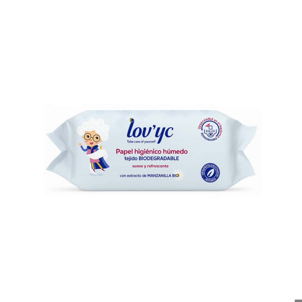 Toallitas de papel higiénico húmedo biodegradables Lov’yc (3 x 80 U) - Miniatura 3