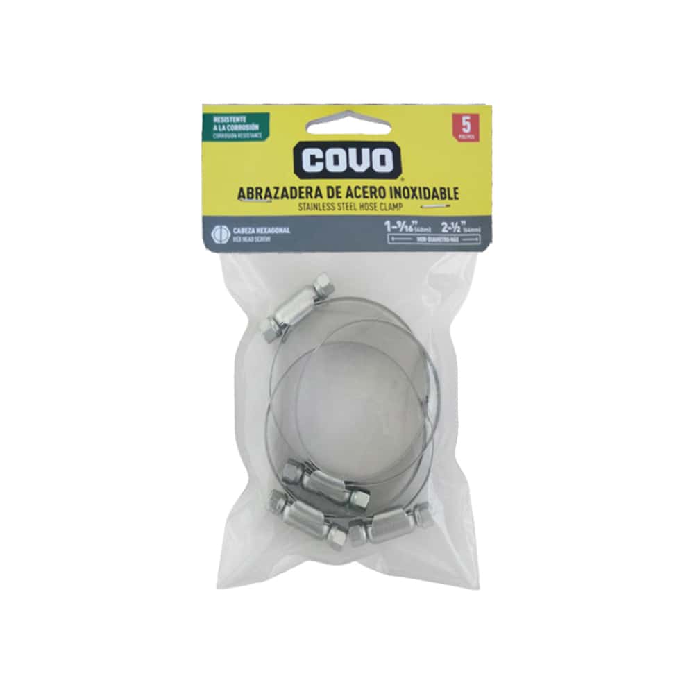 Abrazaderas de acero inoxidable 40 mm - 64 mm Covo (5 U) - Miniatura 1