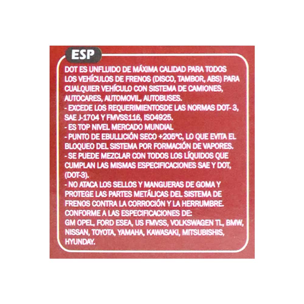 Líquido de frenos SAE-J-1703 Super Dot-3 Lubrim (1 L) - Miniatura 3