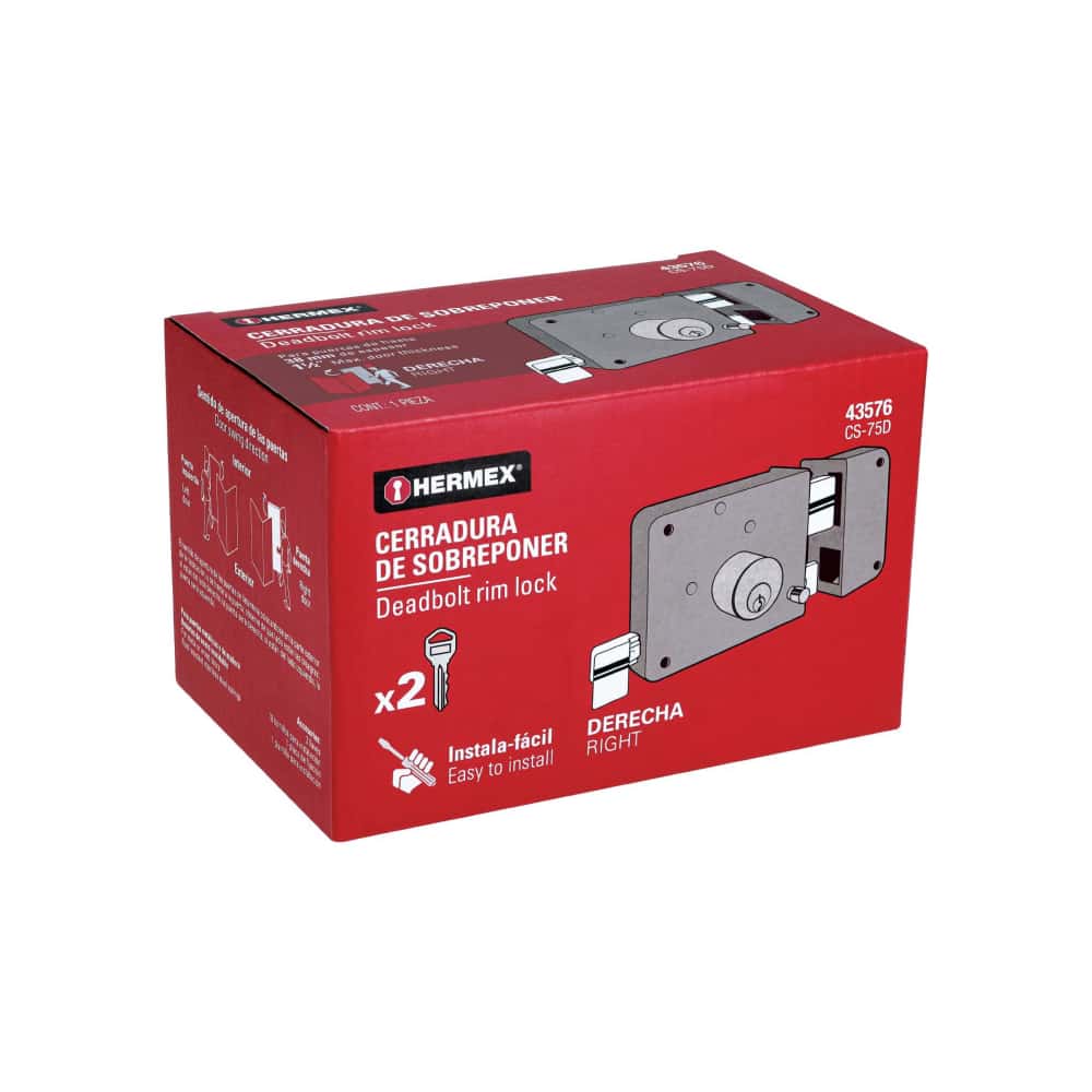 Cerradura sobreponer derecha Hermex CS-75D - Miniatura 5