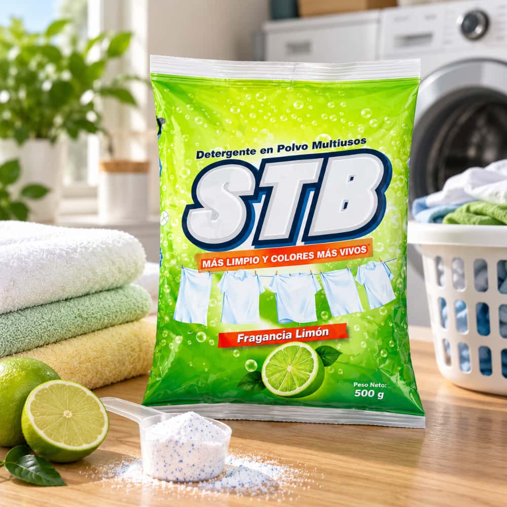 Detergente en polvo multiusos con fragancia a limón STB (2 x 500 g / 1.1 lb) - Miniatura 2