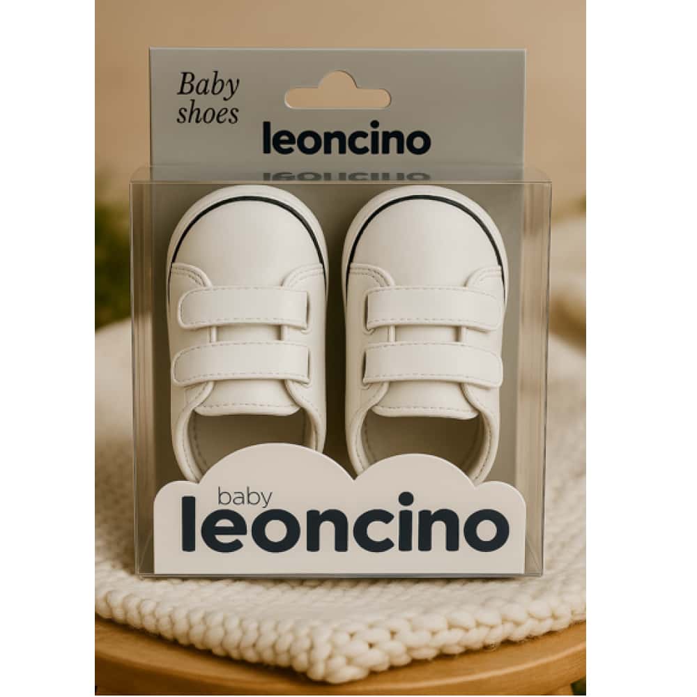Zapatillas blancas con rayas rojas para bebé Baby Leoncino (Talla 19) - Miniatura 4