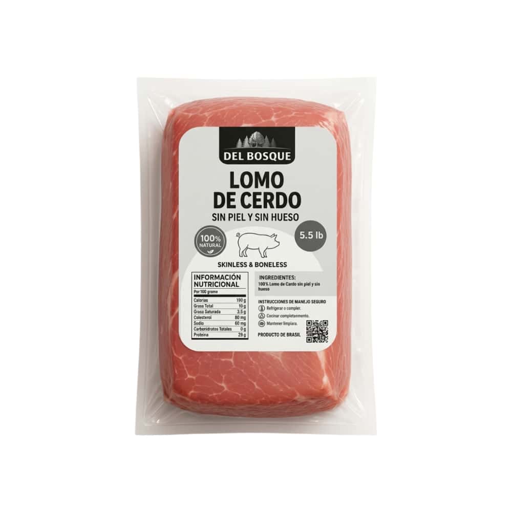 Lomo de cerdo sin piel y sin hueso Del Bosque (2.49 kg / 5.5 lb) - Miniatura 6