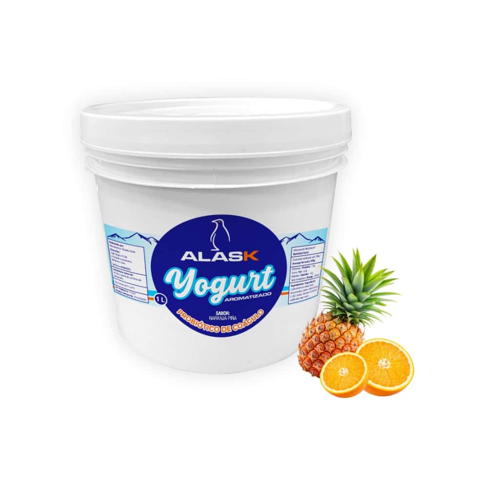 Yogurt probiótico de coágulo sabor naranja piña Alask (1 L) - Miniatura 1