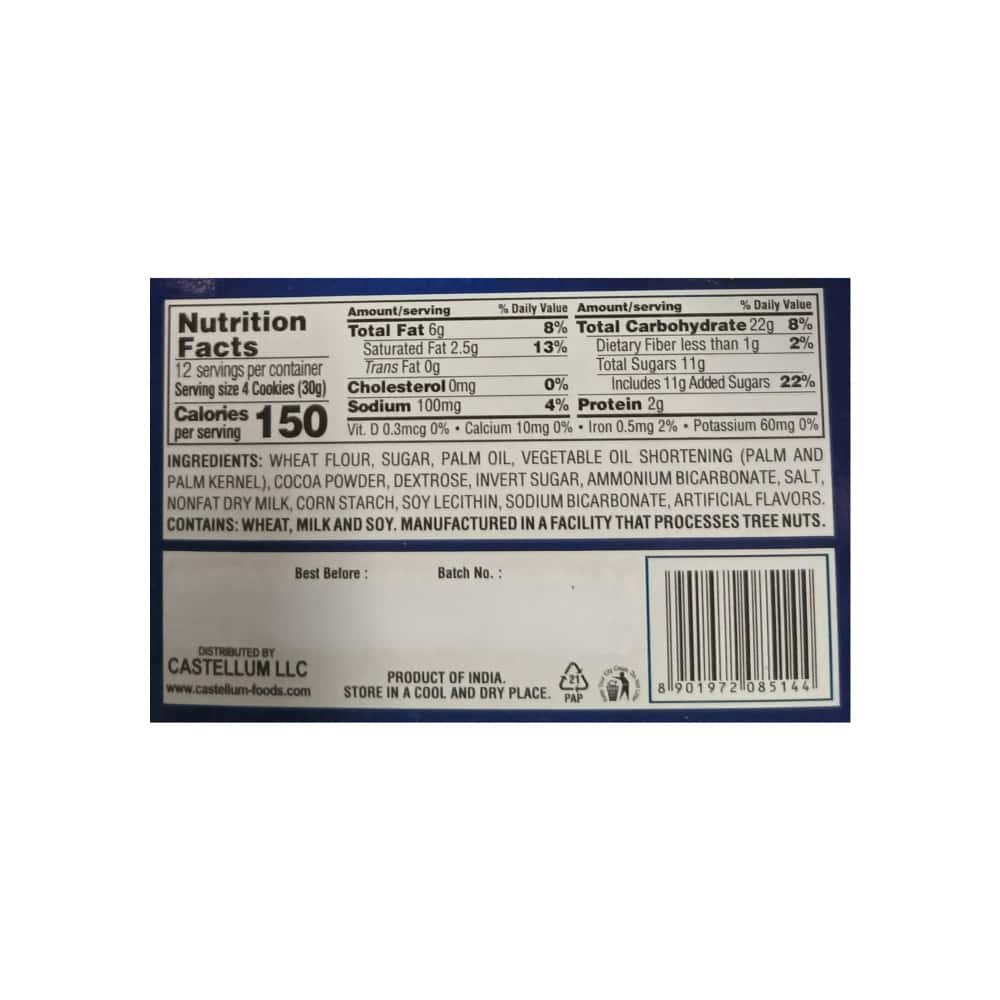Galletas -sandwich- de chocolate negro con crema sabor vainilla Castellum (30 g / 1.06 oz) - Miniatura 3