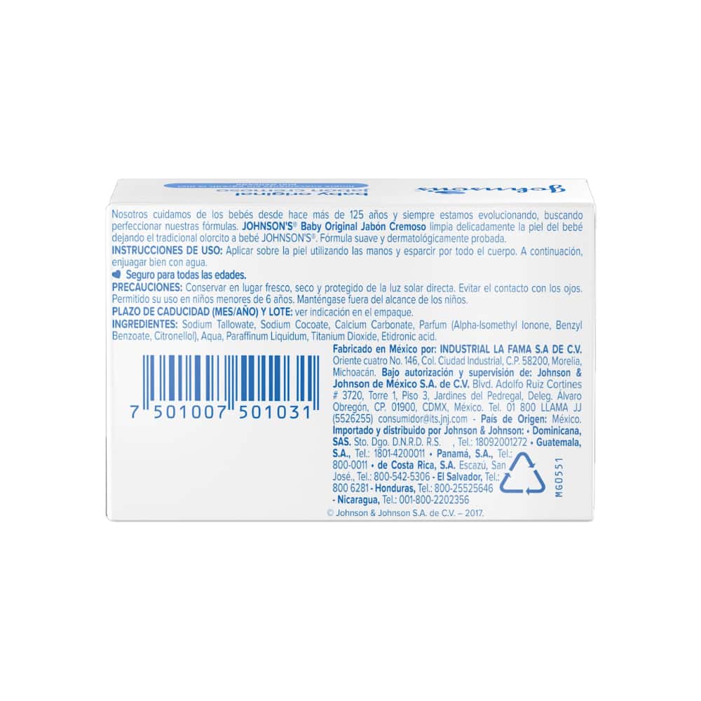 Jabón cremoso para bebé Johnsons (75 g / 2.64 oz) - Miniatura 3