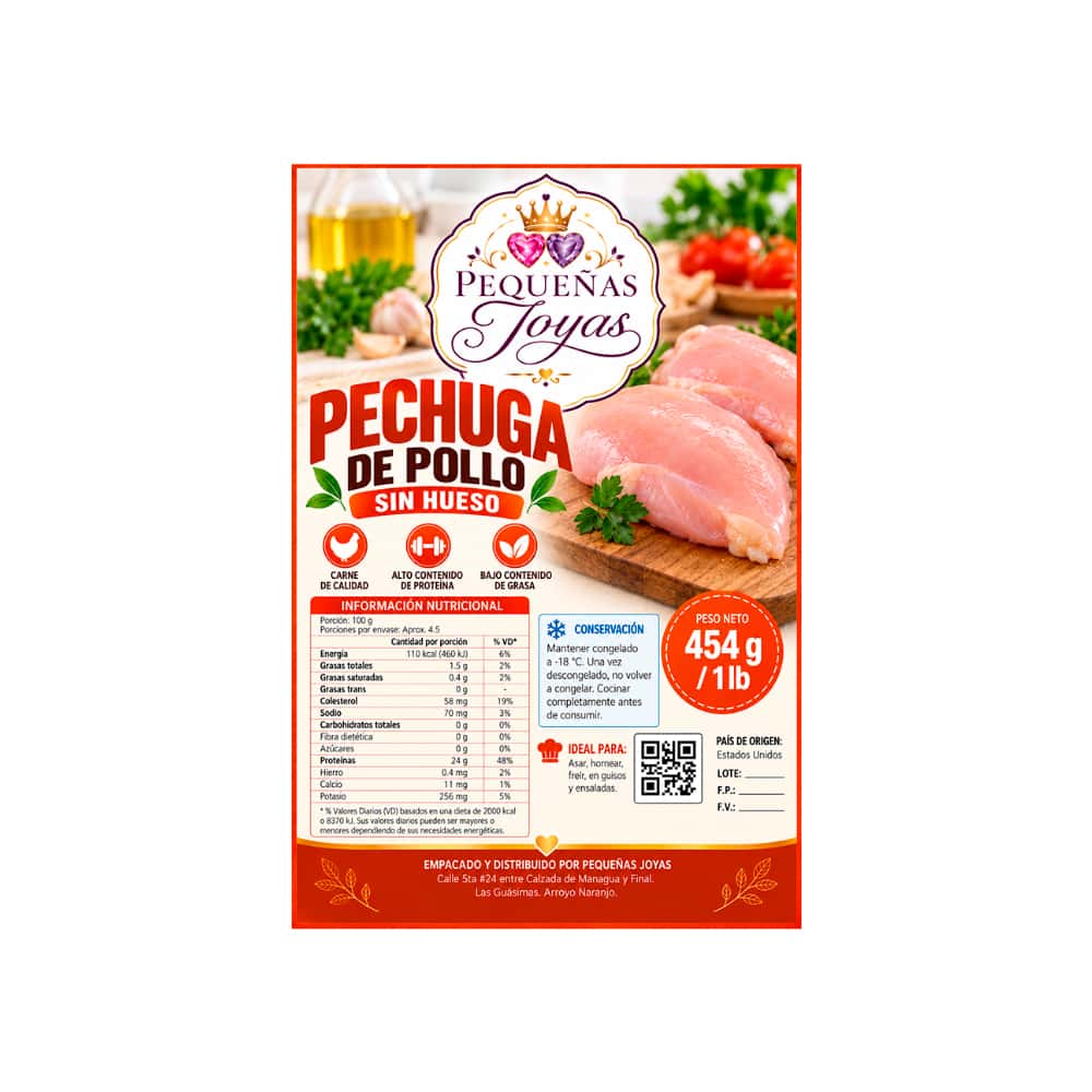 Pechuga de pollo sin hueso Pequeñas Joyas (454 g / 1 lb) - Miniatura 2