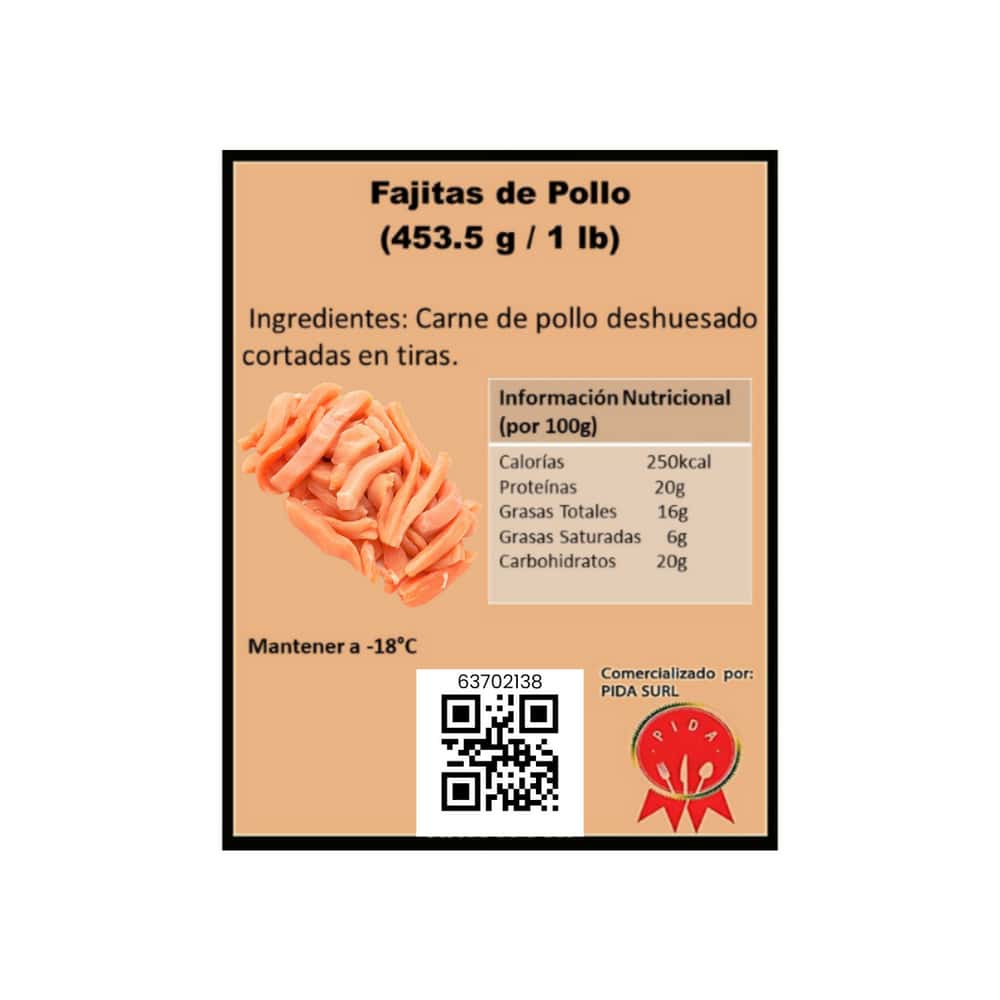 Fajitas de pollo Pida (453.5 g / 1 lb) - Miniatura 3