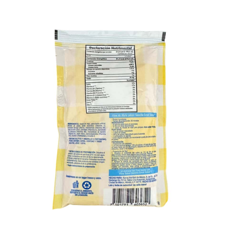 Polvo para preparar atole sabor vainilla Great Value (45 g / 1.59 oz) - Miniatura 5