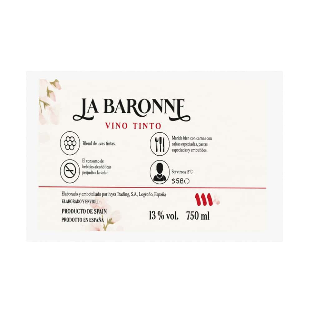 Vino tinto La Baronne (750 ml) - Miniatura 2